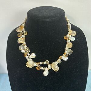 Pearl and Crystal Double Strand Necklace